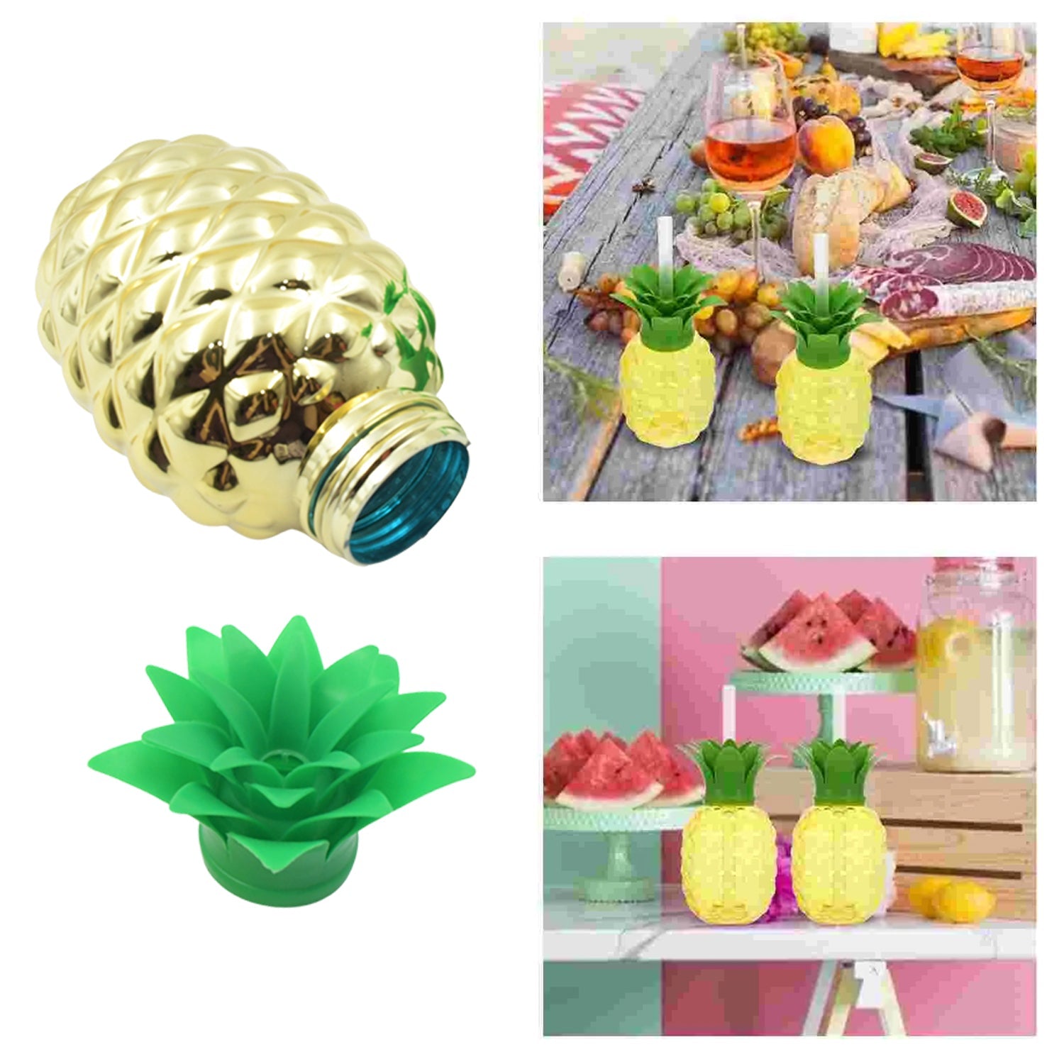 Plastic Pineapple Cups with Straw (1 Pc) - Party Favors, Hawaiian, Beach Plastic Pineapple Cups with Straw (1 Pc) - Party Favors, Hawaiian, Beach